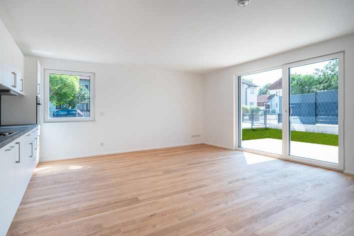 Immeuble neuf prêt à emménager : Appartement 2 pièces terrasse avec cuisine équipée, parking souterrain et jardin d&#039;environ 100,5 m² - WE 2