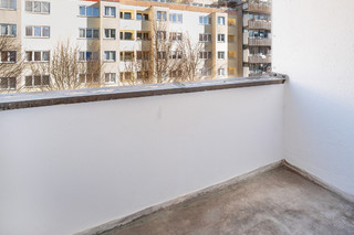 East-facing balcony overlooking the courtyard